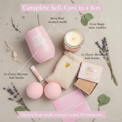 for Women - Birthday Edition | Gift Box for Her | Thinking of You Gift Basket with Mug, Scented Candle, Bath Bombs, Soap + More | Unique Gift Ideas