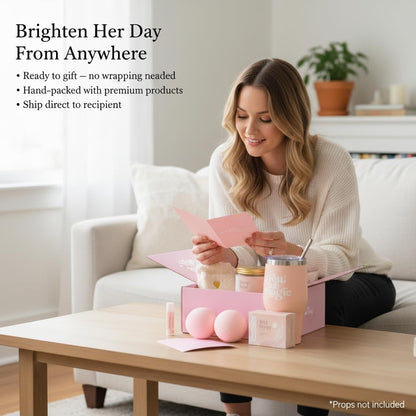 for Women - Birthday Edition | Gift Box for Her | Thinking of You Gift Basket with Mug, Scented Candle, Bath Bombs, Soap + More | Unique Gift Ideas
